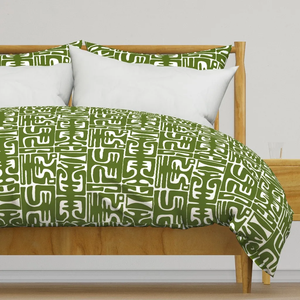 Marquesan Mambo Duvet Cover - Olive Green product