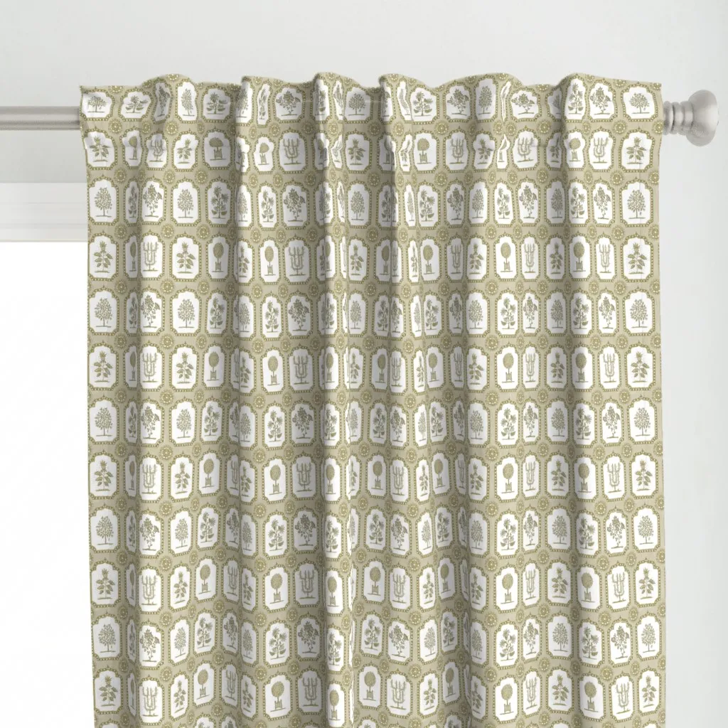 Marrakech Garden Khaki 6 Curtain Panel - Beige alternate view