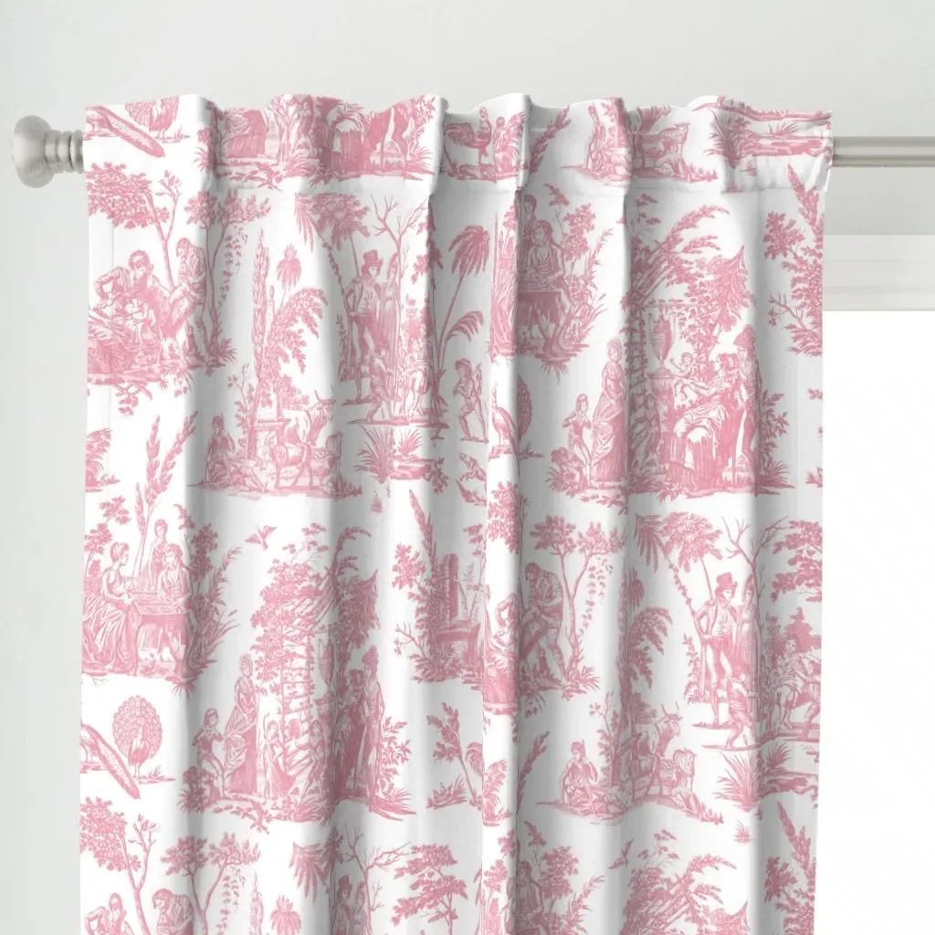 Marseilles Toile Sloane Curtain Panel - Pink alternate view
