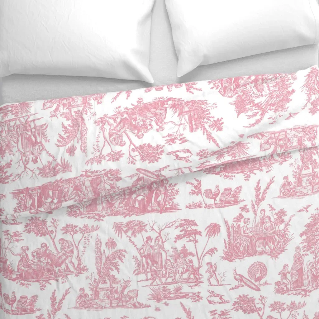 Marseilles Toile Sloane Duvet Cover - Pink alternate view