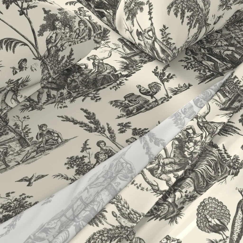 Marseilles Toile Twin XL Sheet Set - Black alternate view