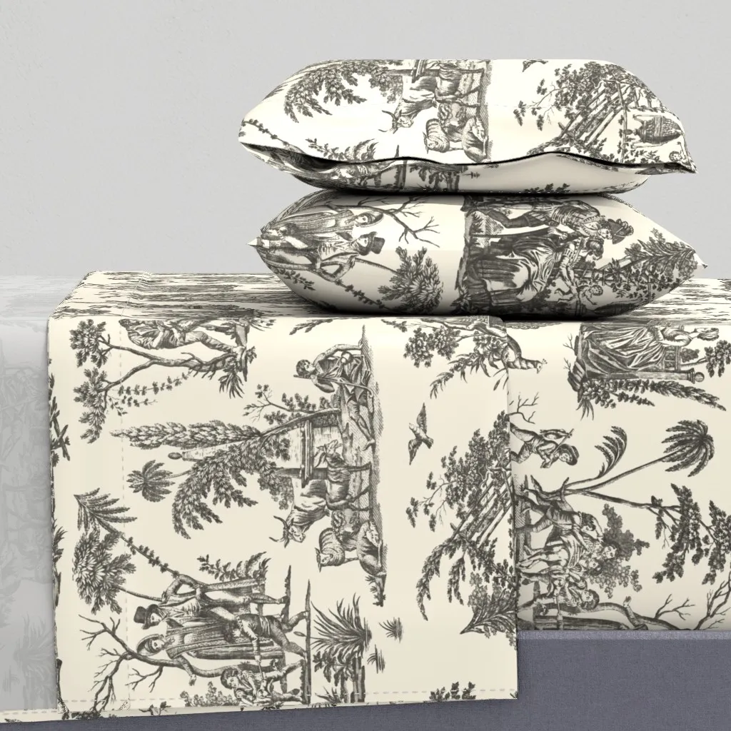 Marseilles Toile Twin XL Sheet Set - Black product