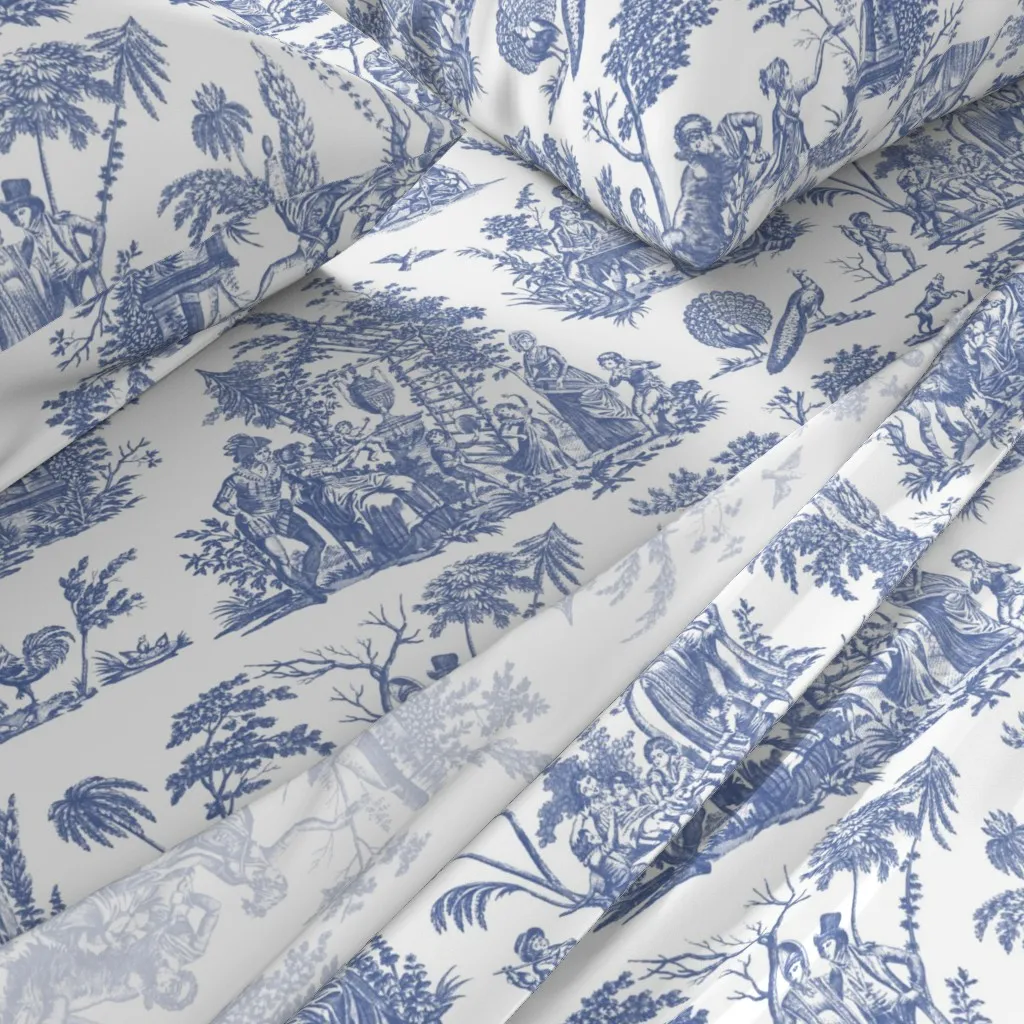 Marseilles Toile Willow Ware Full Sheet Set - Blue, White alternate view