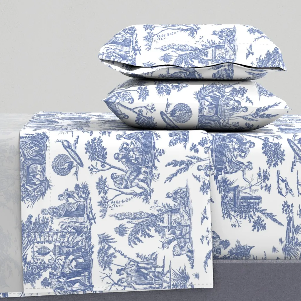 Marseilles Toile Willow Ware Full Sheet Set - Blue, White product
