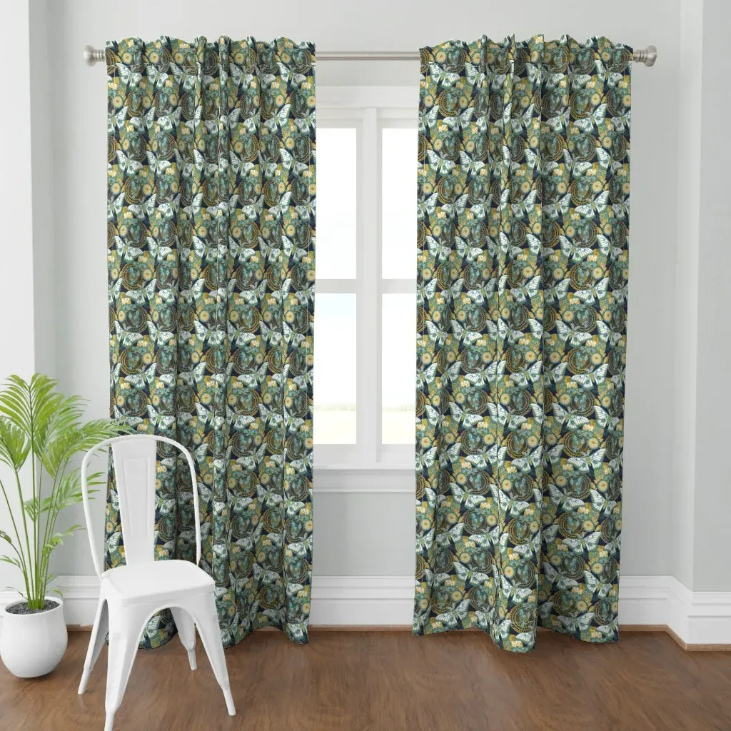 Marvelous Moths Curtain Panel - Teal product
