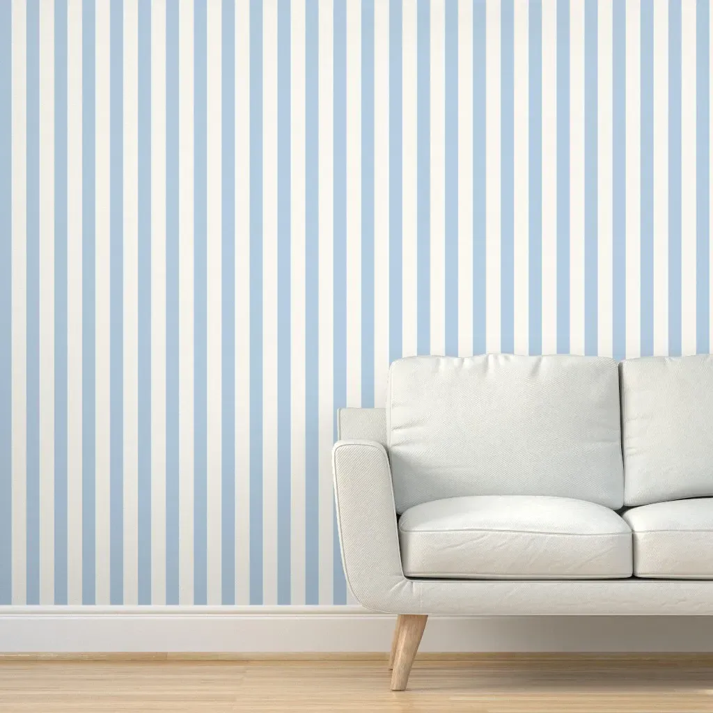 Mary Poppins Apron Stripe Peel and Stick Wallpaper - Blue, Cream product