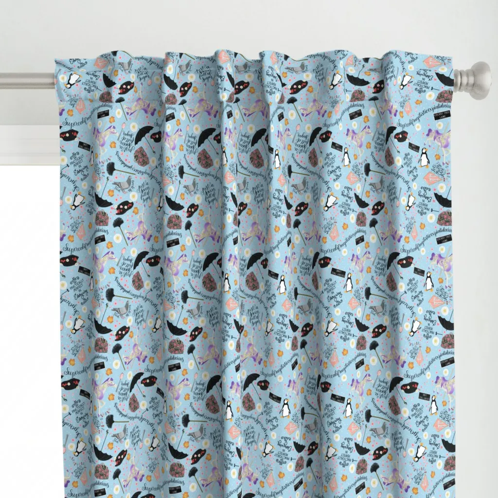 Mary Poppins Curtain Panel - Light Blue alternate view