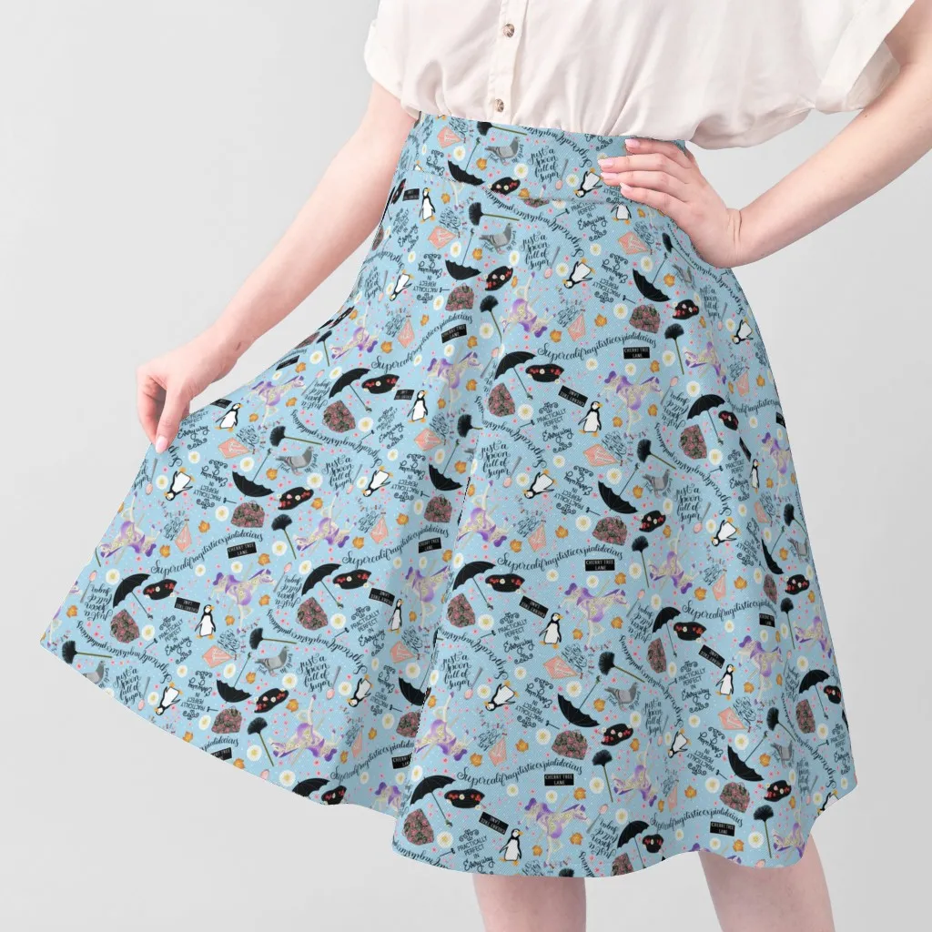 Mary Poppins Supercalifragilisticexpialidocious Fabric Yardage - Light Blue, Sport Pique alternate view