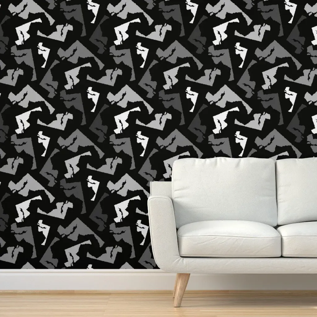 Maryland State Shape Pattern Peel and Stick Wallpaper - Light Gray product