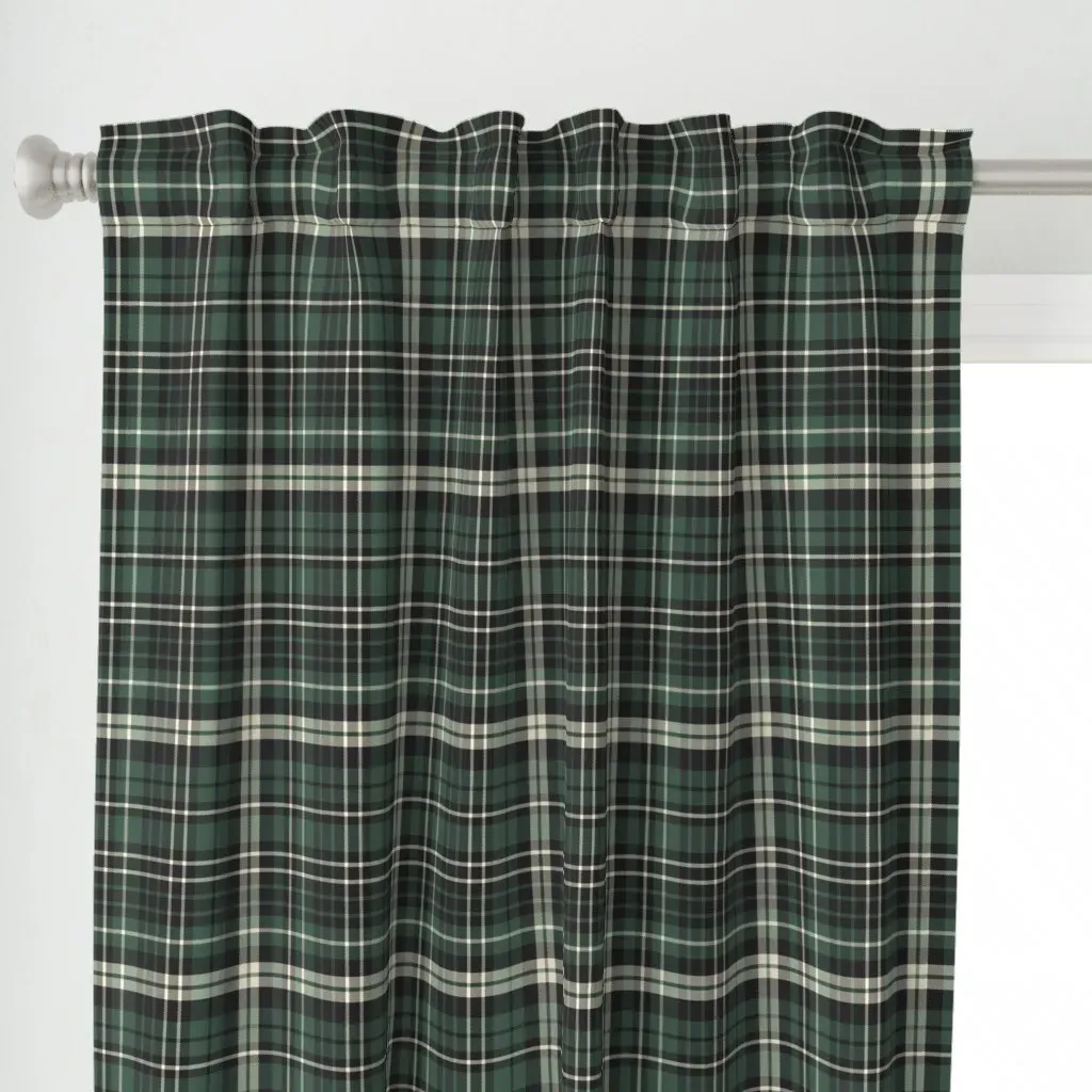 Masculine Dark Curtain Panel - Emerald Green alternate view