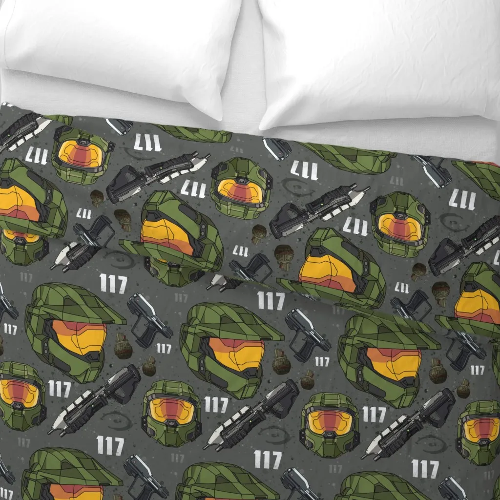 Master Chief 117 Duvet Cover - Olive Green alternate view