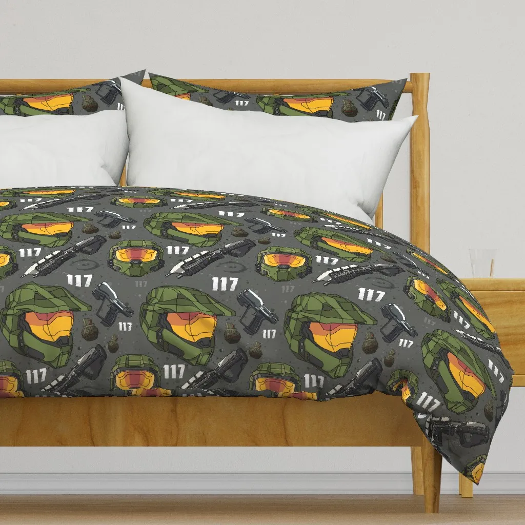 Master Chief 117 Duvet Cover - Olive Green product