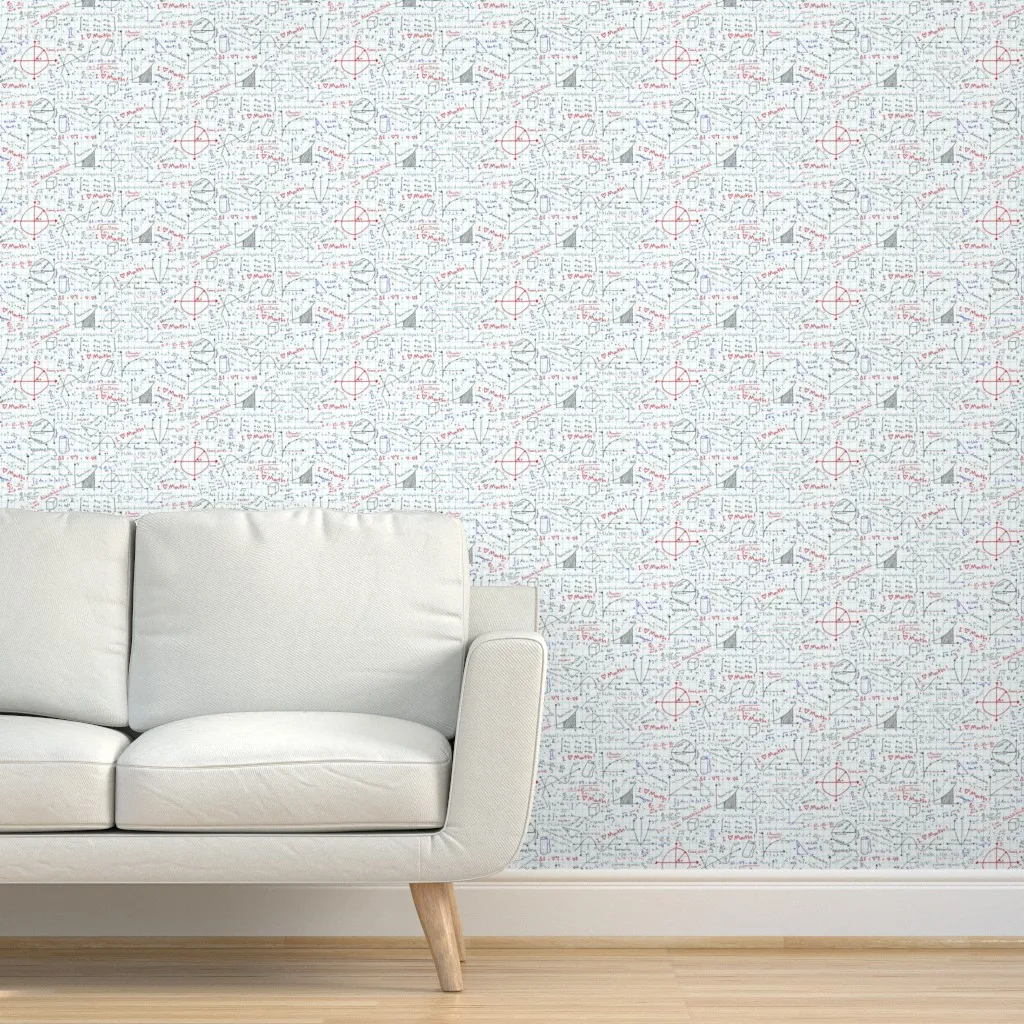 Math Homework Peel and Stick Wallpaper - Blue product