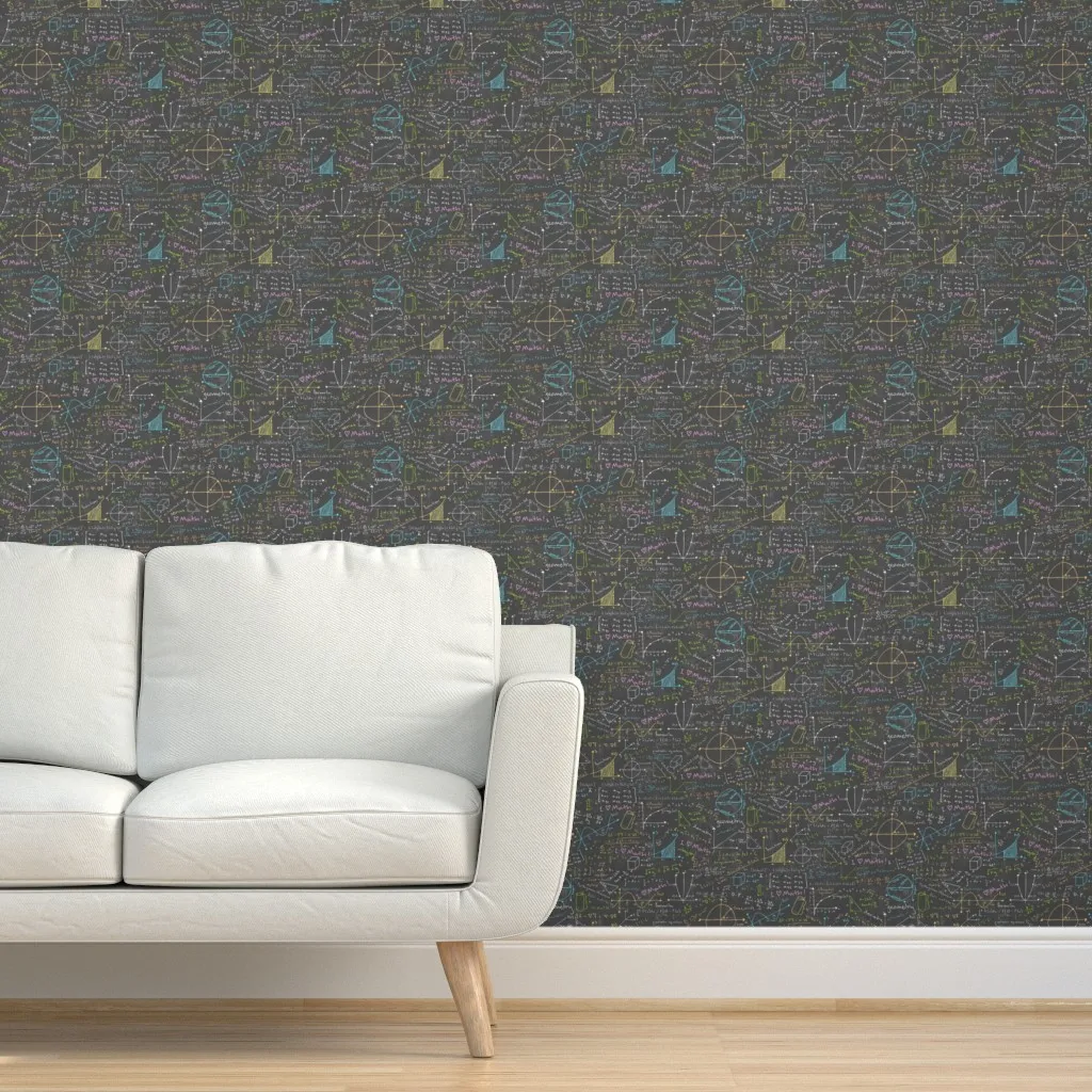 Math Lessons Peel and Stick Wallpaper - Dark Gray product