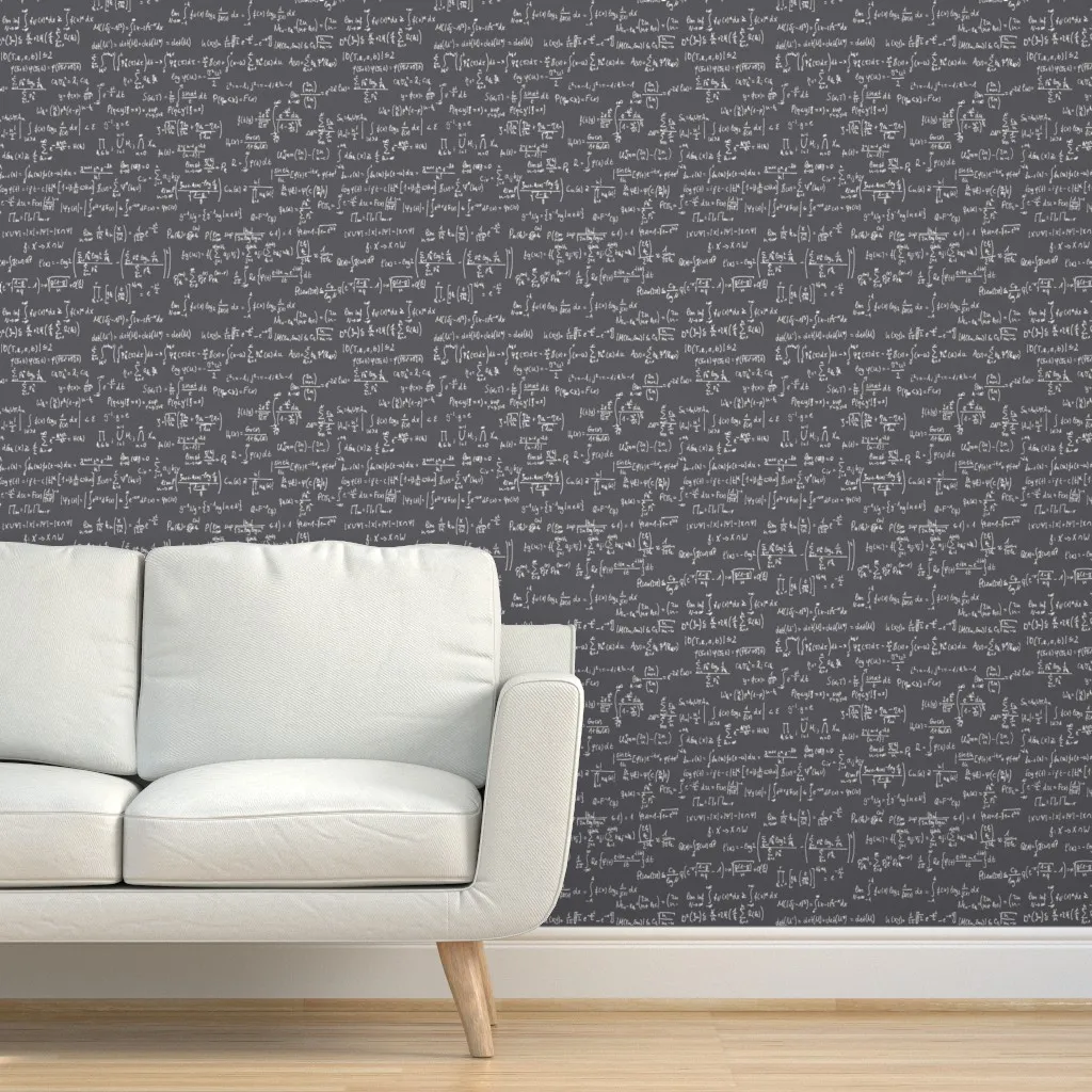 Math Notes Peel and Stick Wallpaper - Charcoal product