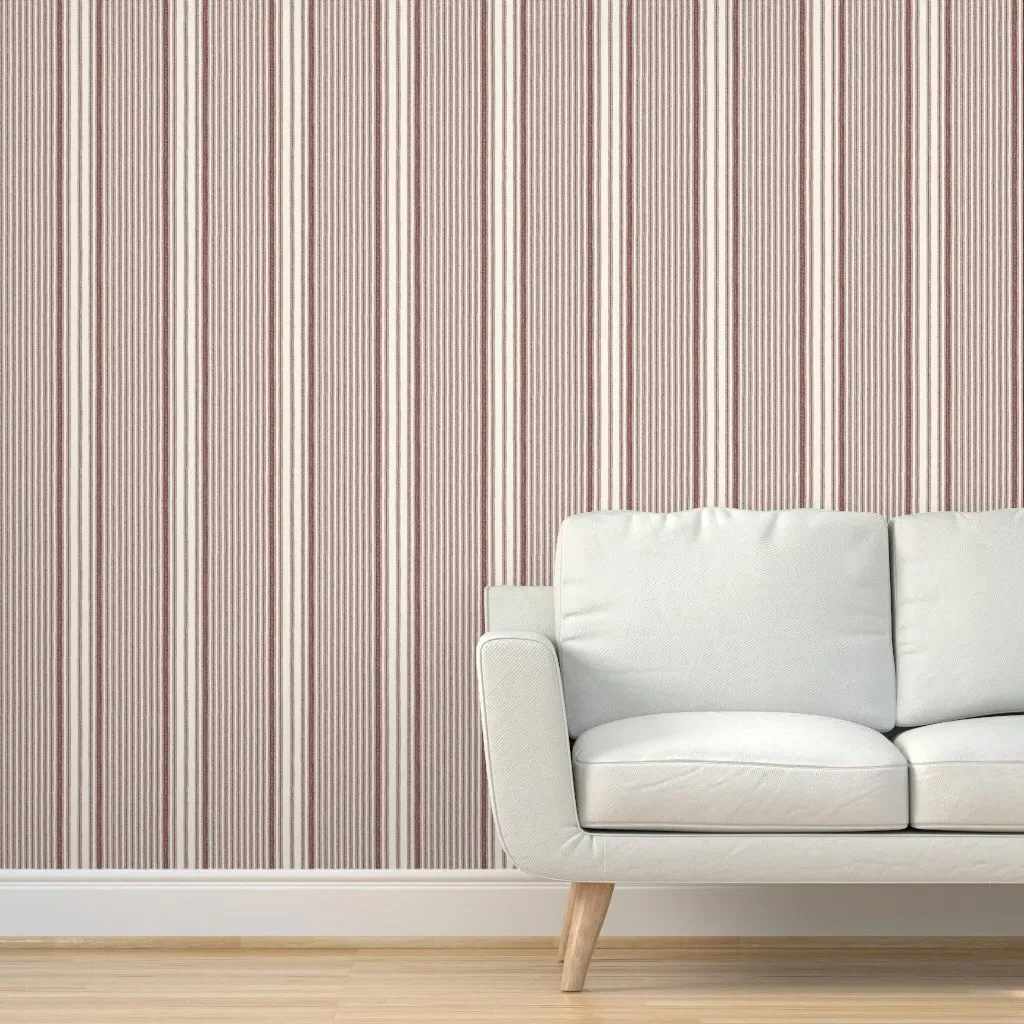 Mattress Ticking Cacao Peel and Stick Wallpaper - Off-White product