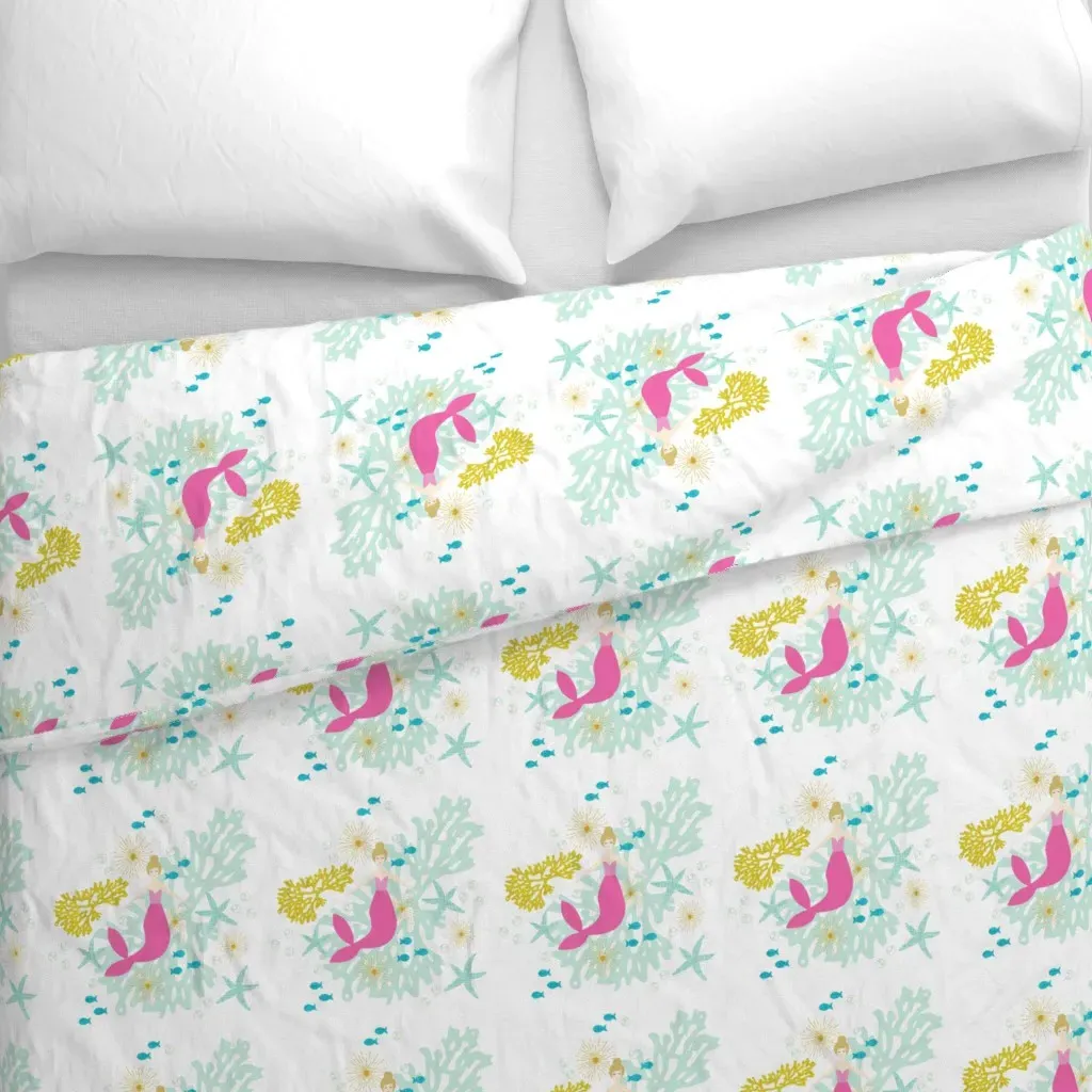 Maui Mermaid Square Duvet Cover - Pink alternate view