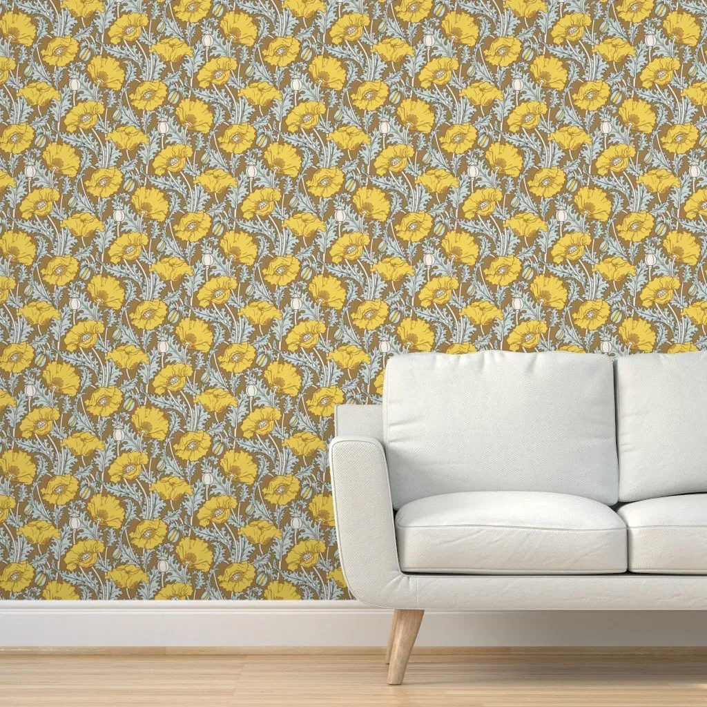 Maurice Pillard Verneuil Poppy Peel and Stick Wallpaper - Yellow product