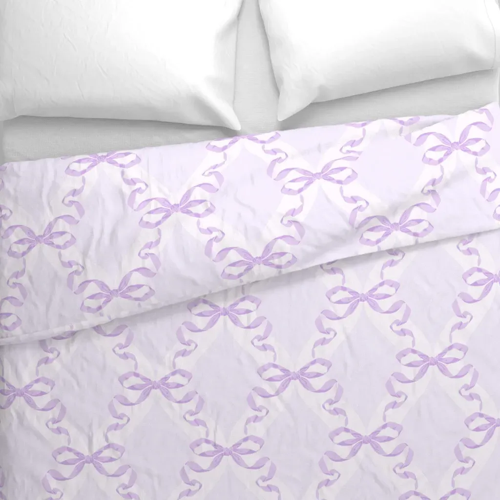 Mauve Ribbons Duvet Cover - Lavender alternate view