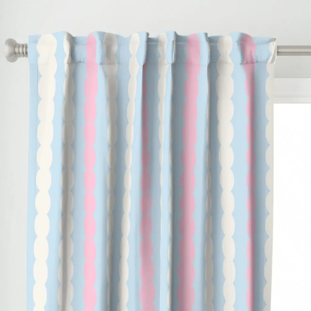 Maxie Basic Cabana Bubble Curtain Panel - Pink alternate view
