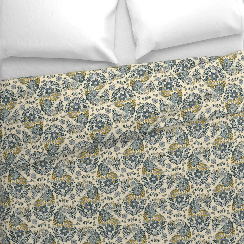 Maximalism Floral Filled Duvet Cover - Blue alternate view