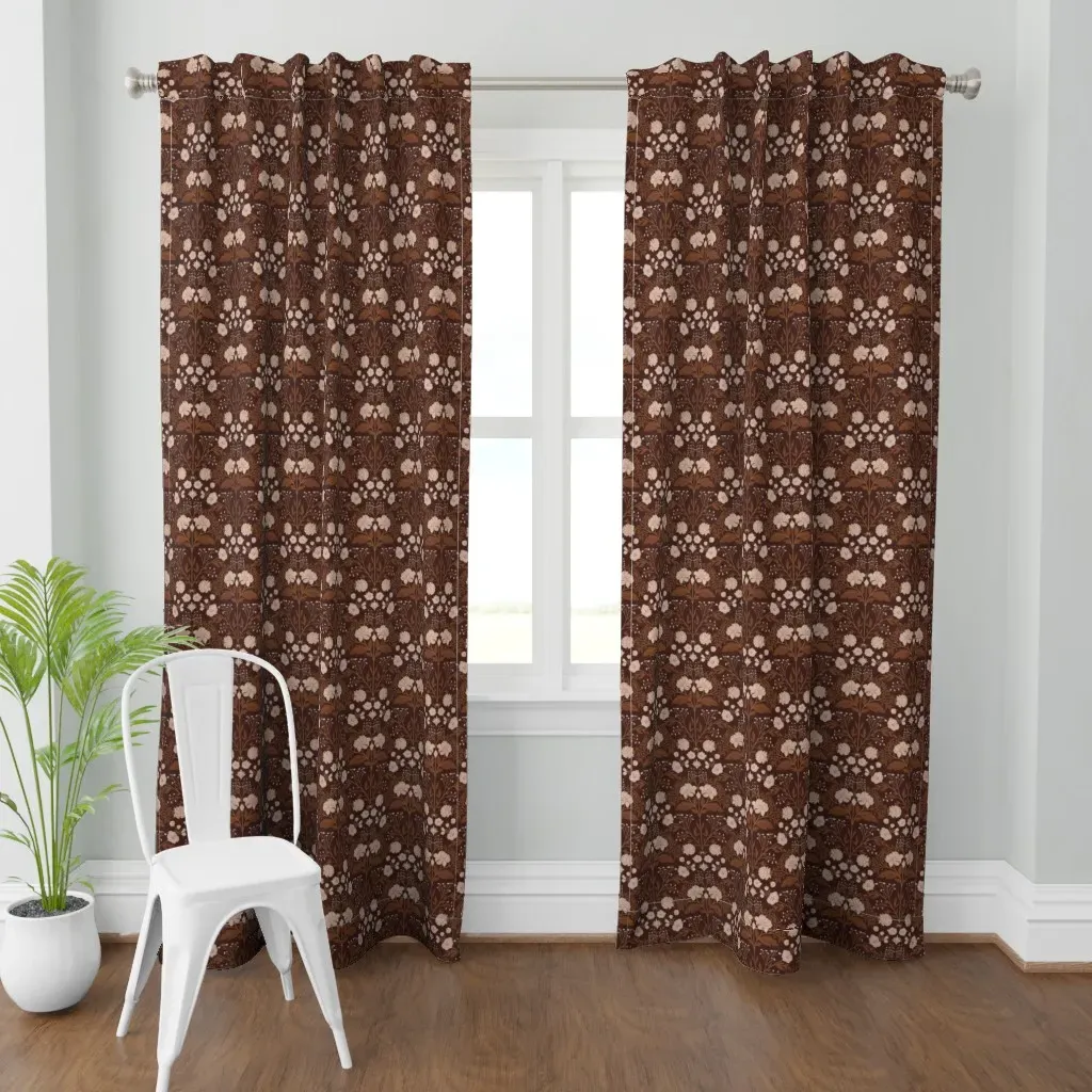 Maximalist Peonies Curtain Panel - Brown product