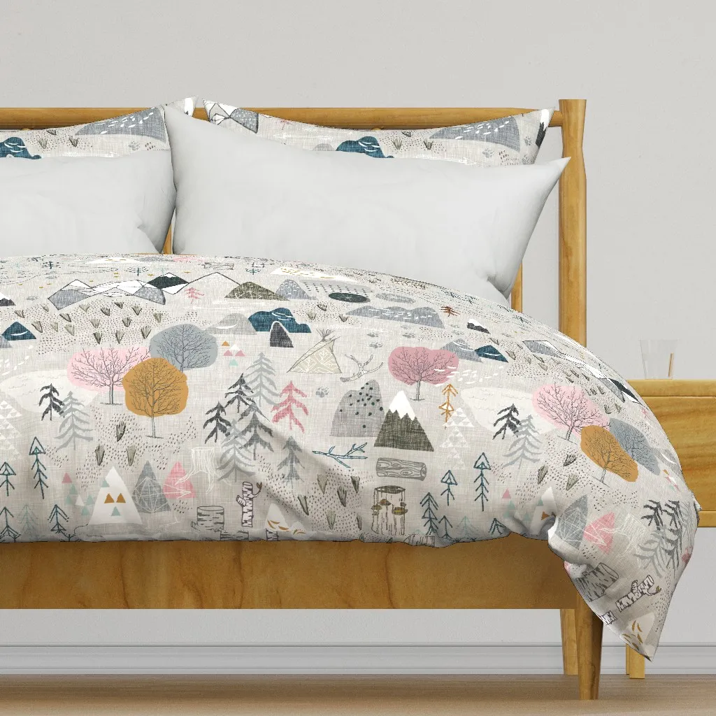 Max's Map Jumbo Duvet Cover - Light Gray product
