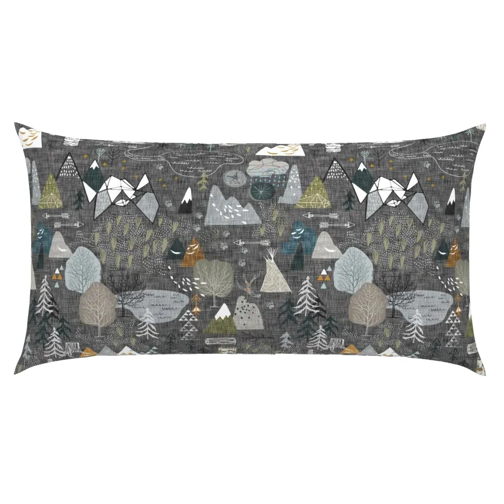 Max's Map King Size Pillow Sham - Charcoal product