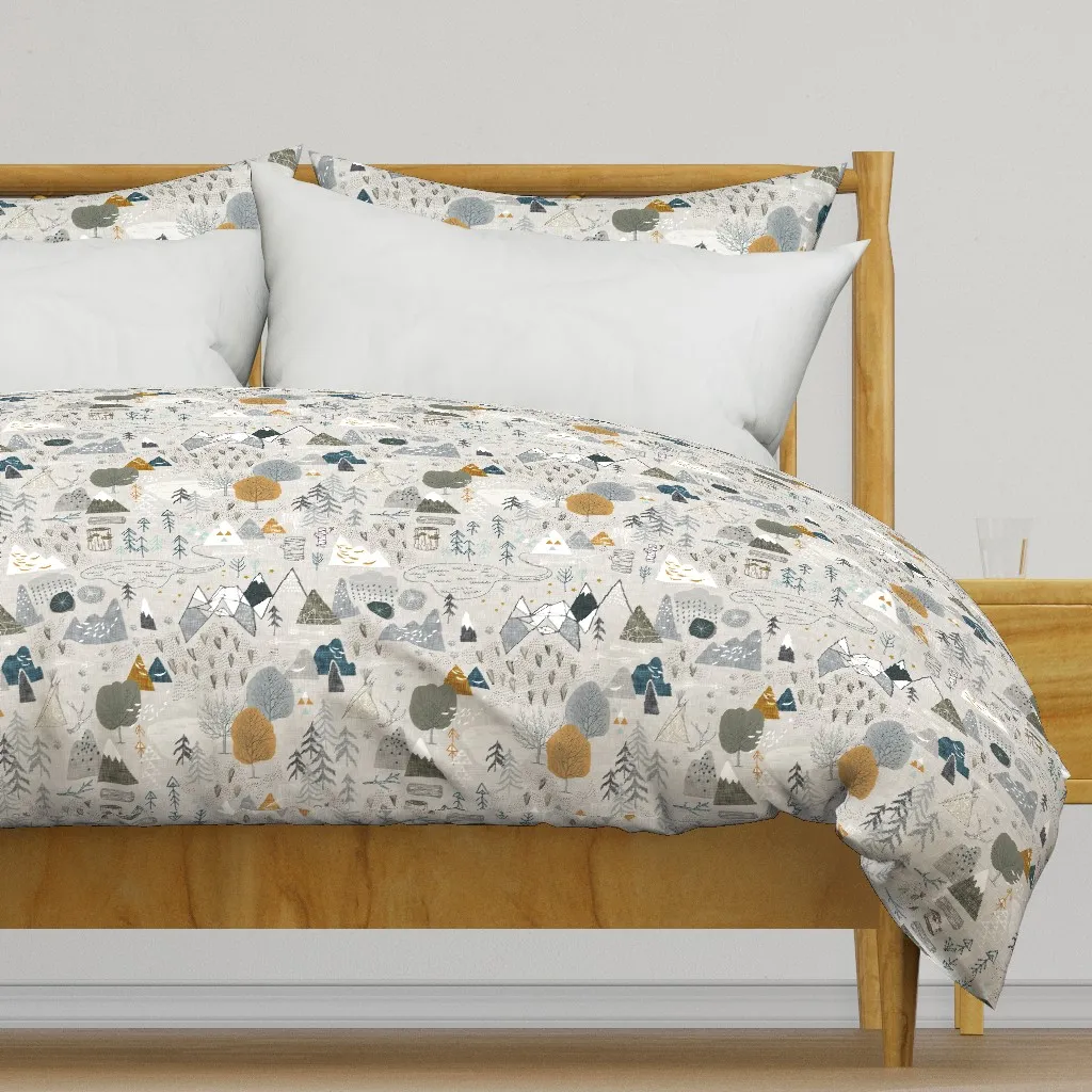Max's Map Medium Duvet Cover - Grey product