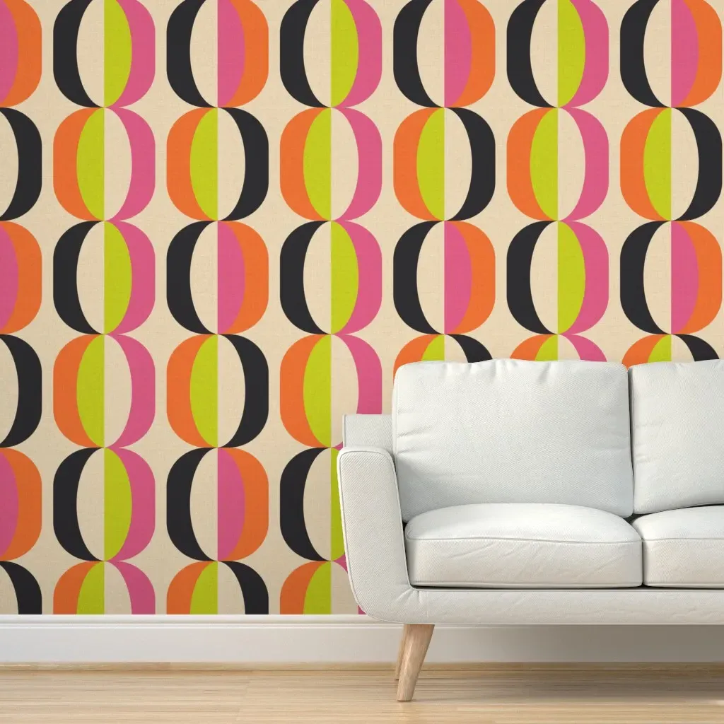 Maxwell Midcentury Peel and Stick Wallpaper - Hot Pink product