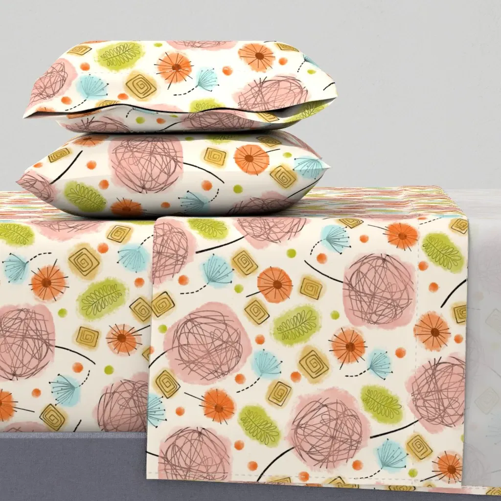 Mc Pom Pom Pink Full Sheet Set - Orange product