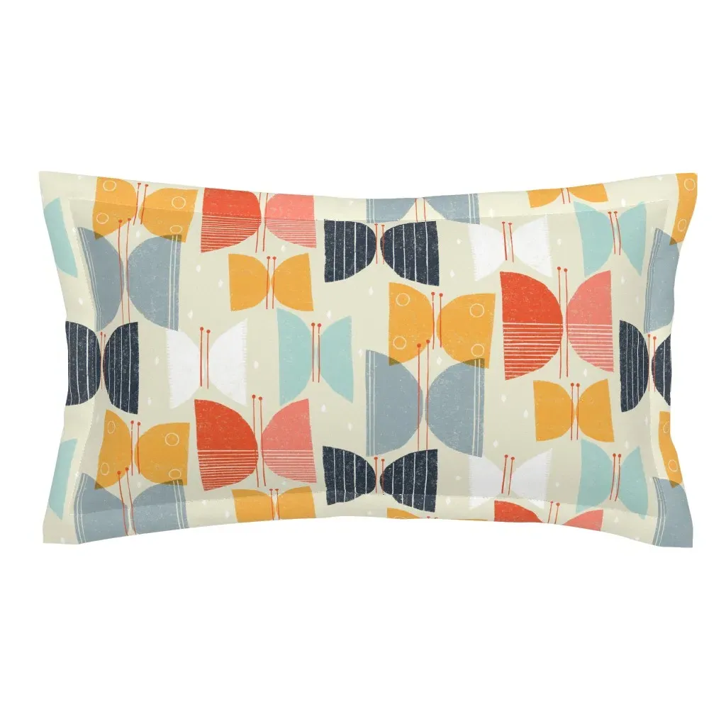 Mcm Butterflies M+M Tan King Pillow Sham - Orange product