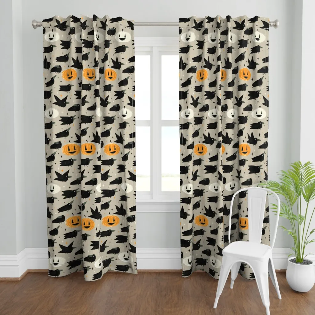 MCM Crows and Jack-O Curtain Panel - Black product