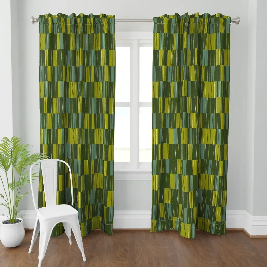 Mcm Hedgerow Greens Curtain Panel - Olive Green product