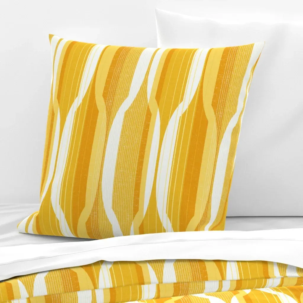 Mcm Hex Ogee Friztin Euro Pillow Sham - Mustard Yellow product