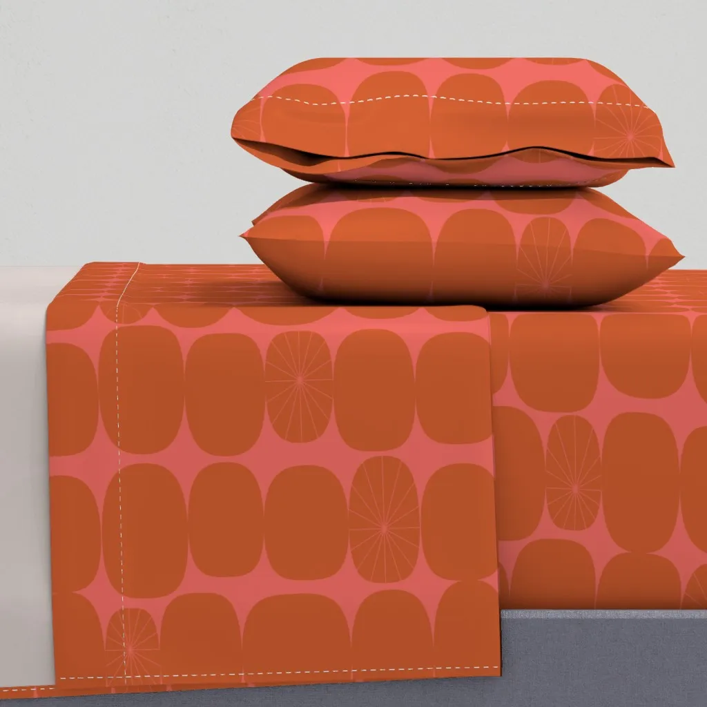 MCM Wonky Circle Boulders Queen Sheet Set - Terracotta product
