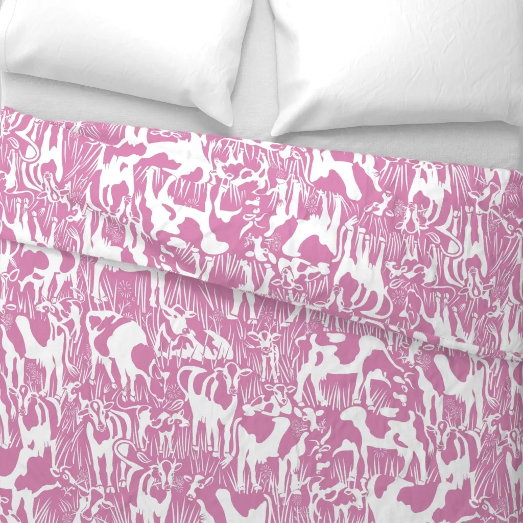 Meadow Cows Duvet Cover - Pink alternate view