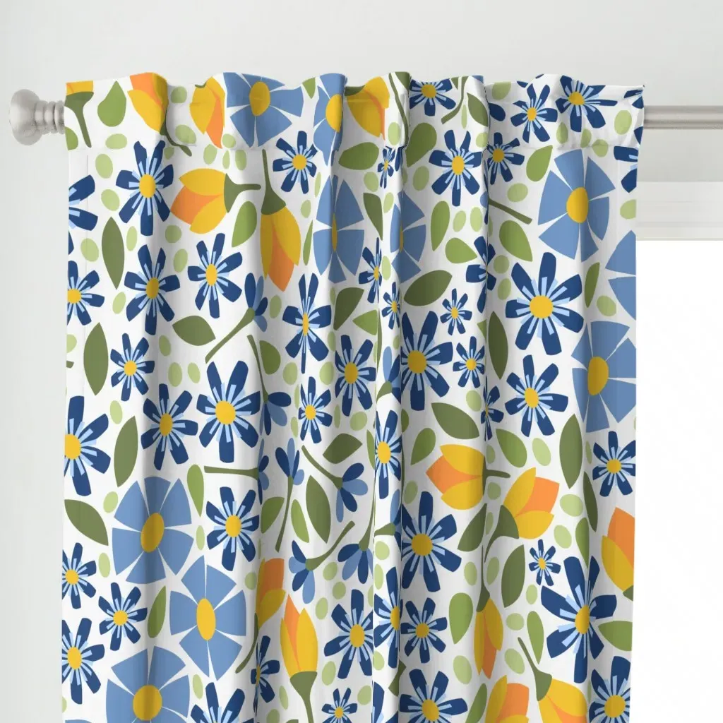 Meadow Curtain Panel - Blue alternate view