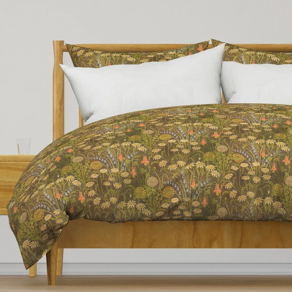 Meadow Flowers 1A Duvet Cover - Green product