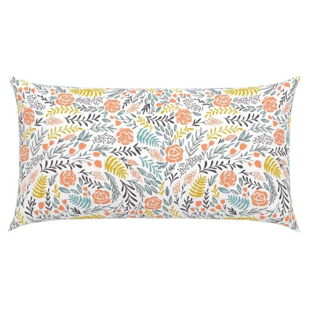 Meadow Flowers King Pillow Sham - Peach product