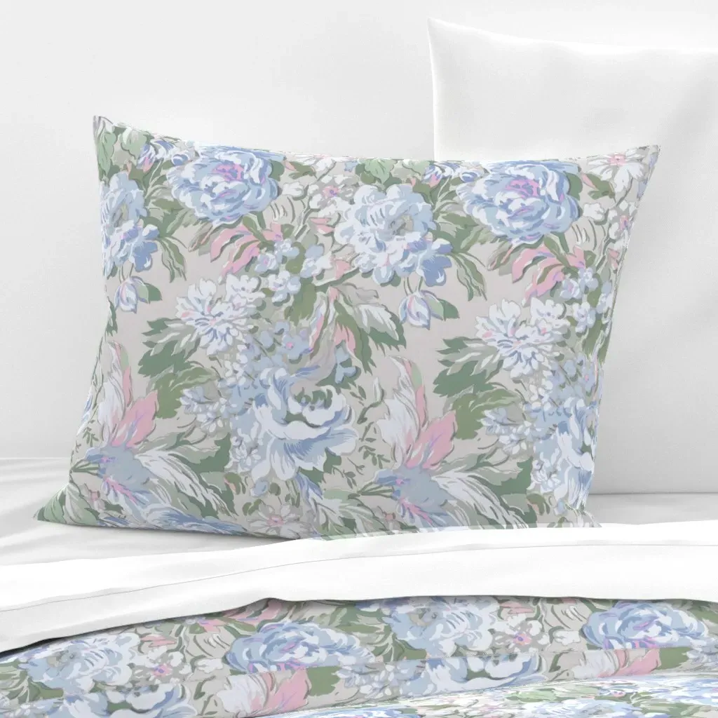 Meadow Haven Standard Knife Edge Pillow Cover - Light Blue, Cotton Sateen product