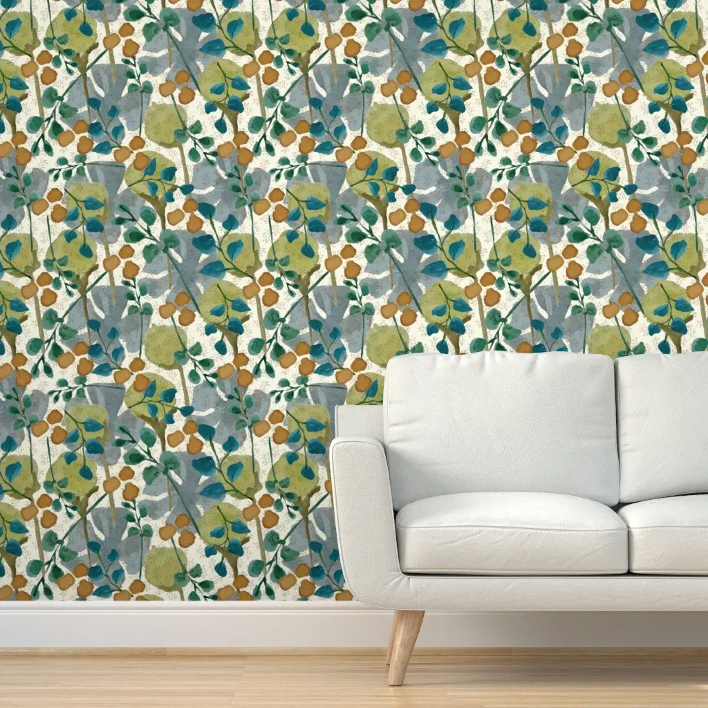 Meadow Serenade Peel and Stick Wallpaper - Teal product