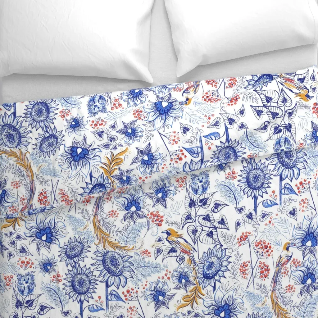 Meadow Wildflowers By Noucha Duvet Cover - Blue alternate view
