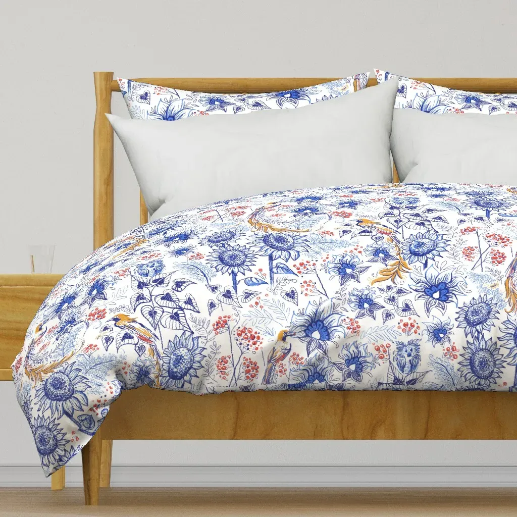 Meadow Wildflowers By Noucha Duvet Cover - Blue product
