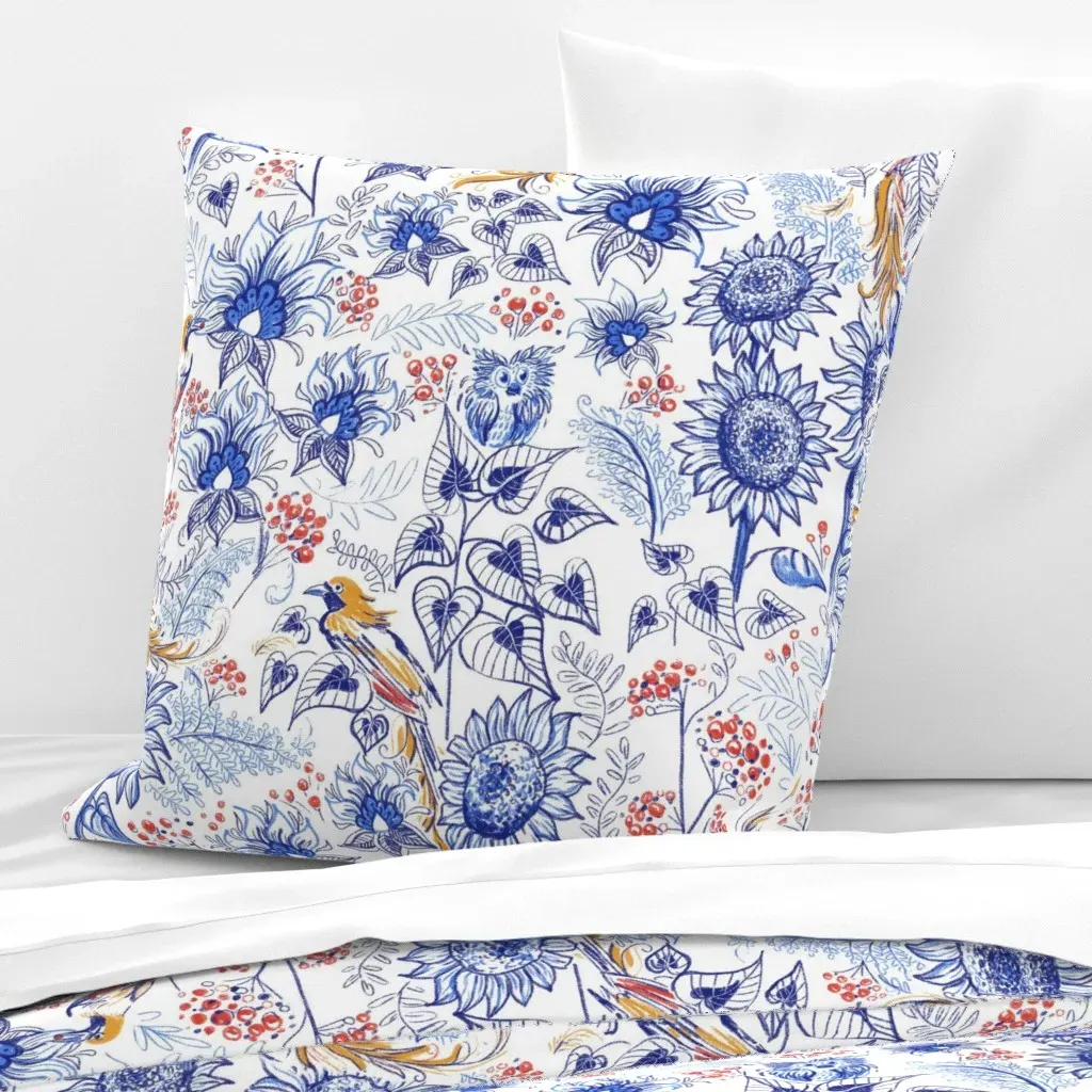 Meadow Wildflowers By Noucha Euro Pillow Sham - Blue product