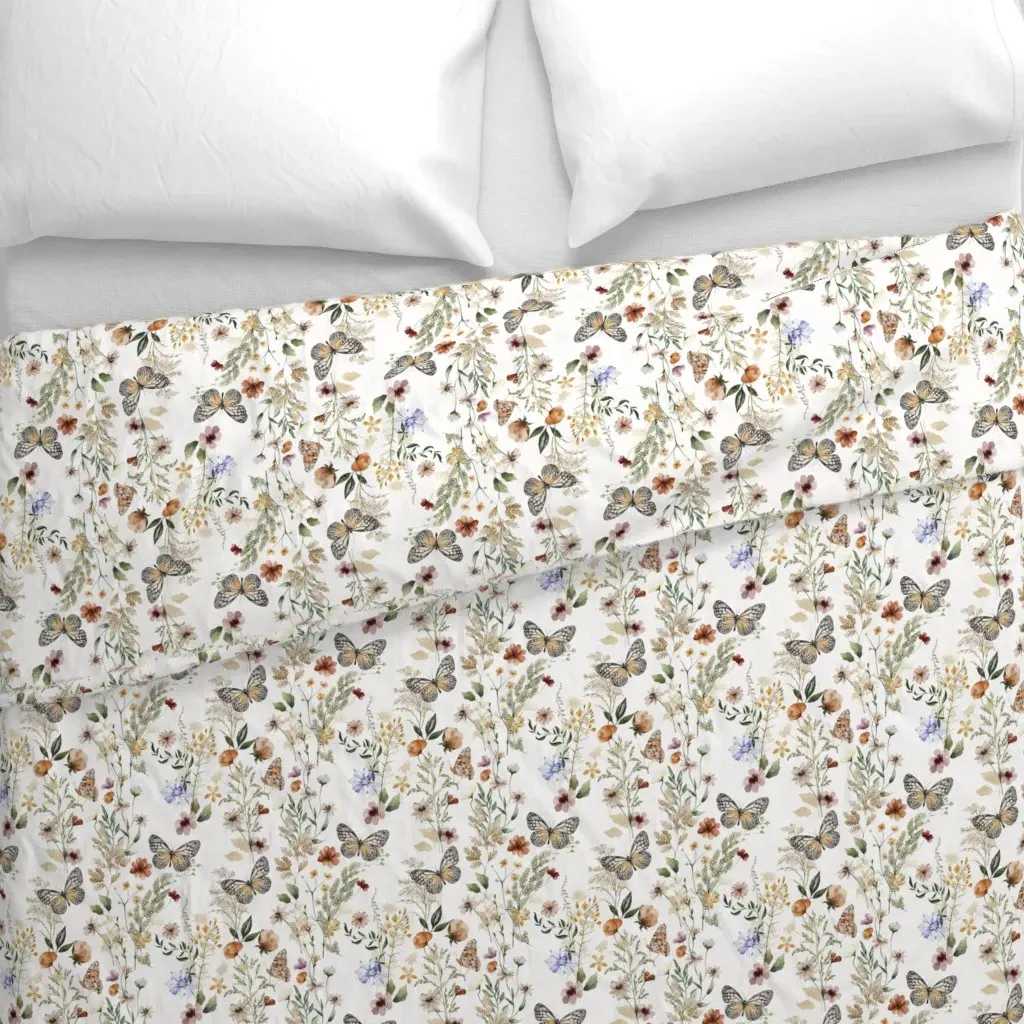 Meadowscape Wildflowers Duvet Cover - Cream alternate view