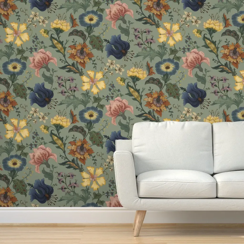 Meagan Floral Peel and Stick Wallpaper - Green product