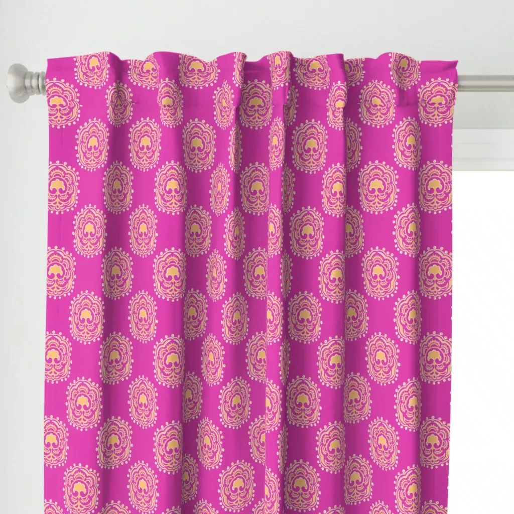 Medali One Curtain Panel - Pink alternate view