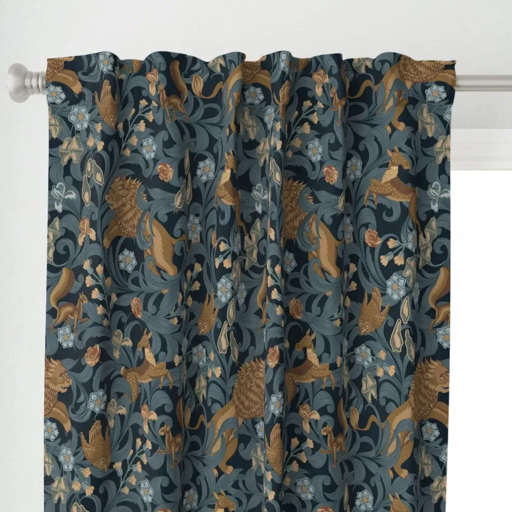 Medieval Garden Curtain Panel - Brown alternate view