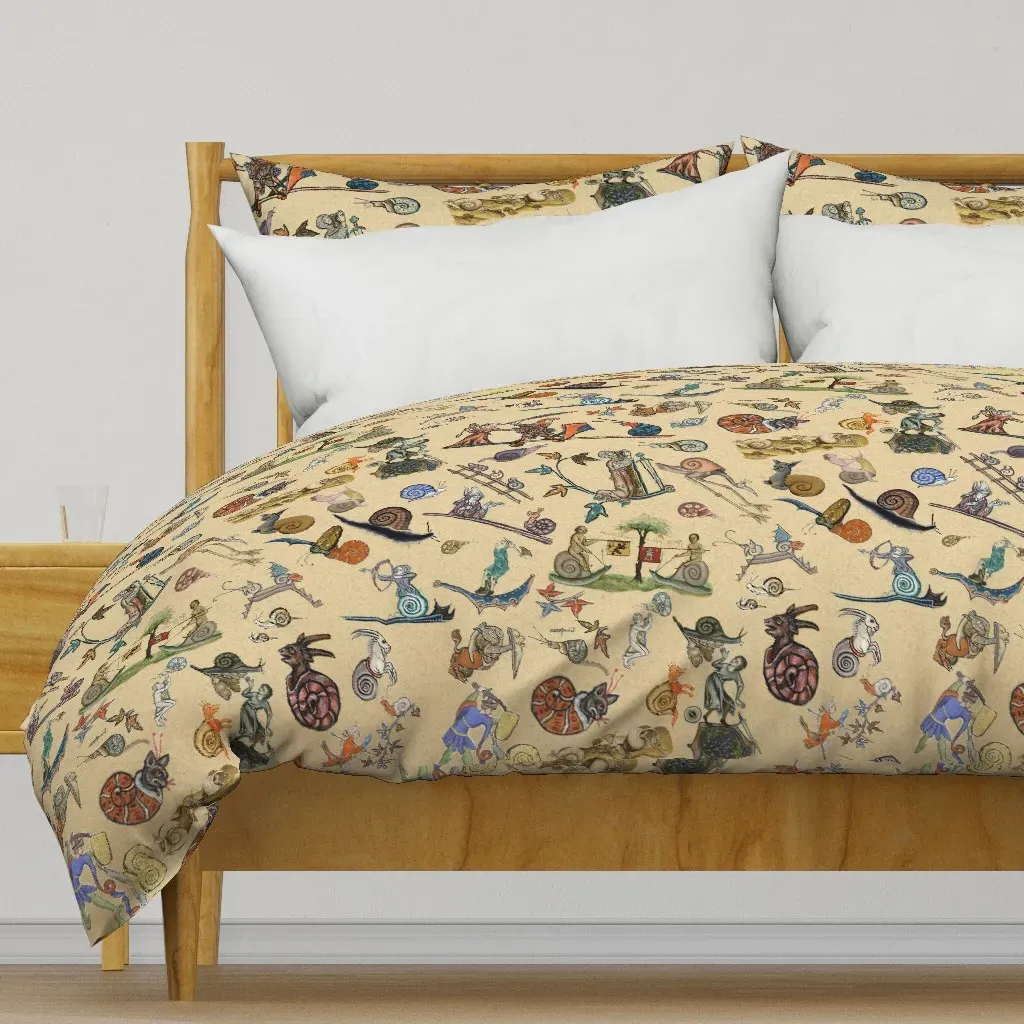 Medieval Snails Extra Large Duvet Cover - Beige product